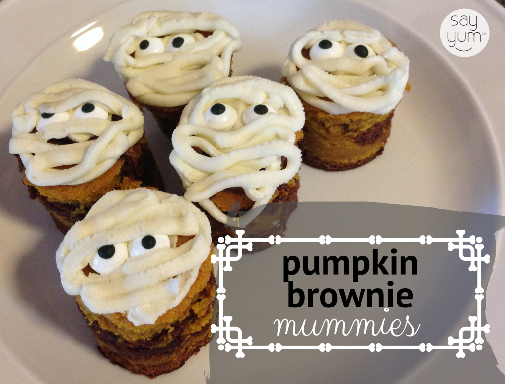 halloween mummy brownies spooky pumpkin mummy brownies dessert recipe say yum