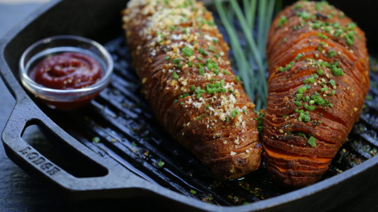 gochujang spicy hasselback sweet potato recipe